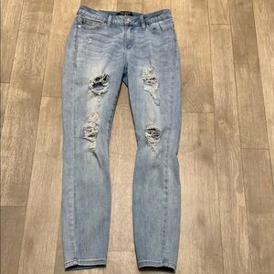 Womens Judy Blue Skinny Fit Distressed Stretch‎ Denim Jeans